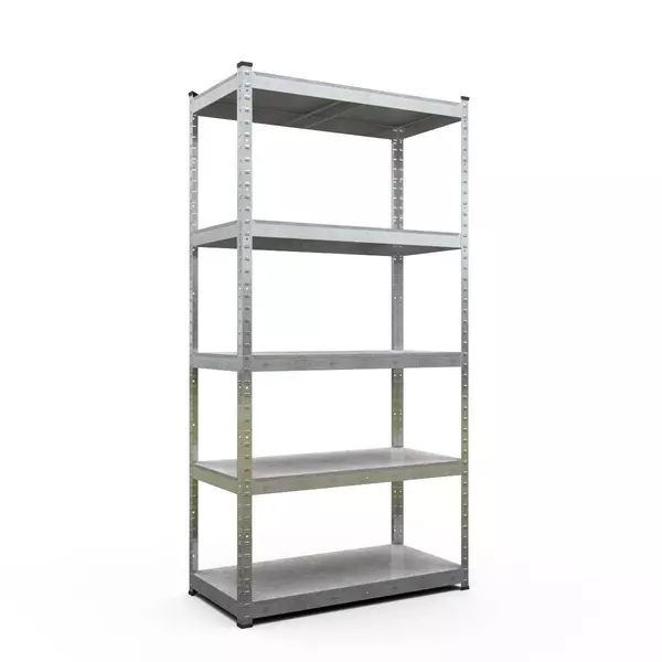 Металевий стелаж 180×120×30 см, 5 полиць, сталь, оцинкований, Бюджет, Кількість полиць: 5, Колір: оцинкований, Матеріал полиць: метал, Висота: 180, Ширина: 120, Глибина: 30фото