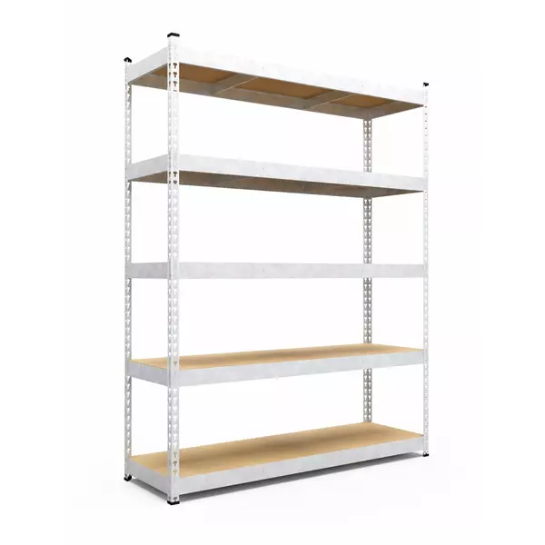 Металевий стелаж 216×140×60 см, 5 полиць, ДСП, оцинкований, Титан, Кількість полиць: 5, Колір: оцинкований, Висота: 216, Ширина: 140, Глибина: 60фото