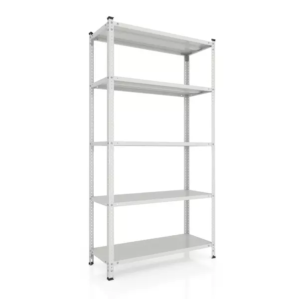 Металевий стелаж 180×120×40 см, 5 полиць, білий, Кронос, Кількість полиць: 5, Колір: білий, Висота: 180, Ширина: 120, Глибина: 40фото