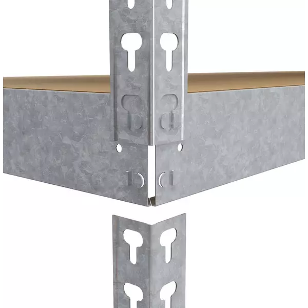 Металевий стелаж 216×120×60 см, 5 полиць, ДСП, оцинкований, Титан, Кількість полиць: 5, Колір: оцинкований, Висота: 216, Ширина: 120, Глибина: 60фото, зображення 7