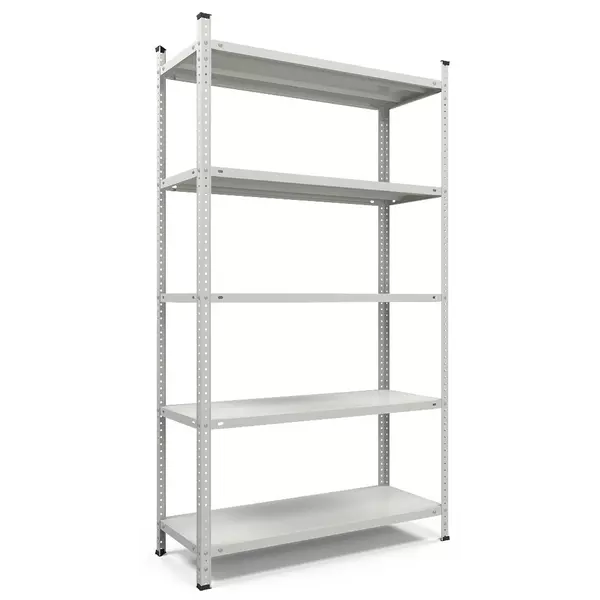 Металевий стелаж 200×120×50 см, 5 полиць, сірий, Атлант, Кількість полиць: 5, Колір: сірий, Висота: 200, Ширина: 120, Глибина: 50фото