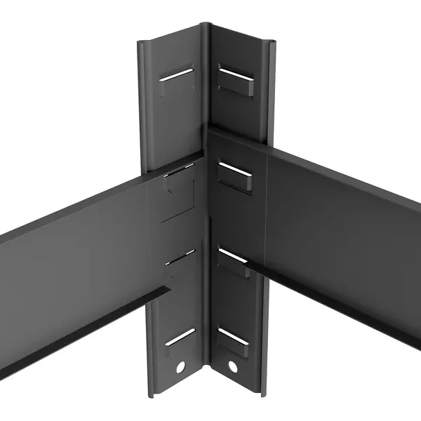 Металевий стелаж 180×90×30 см, 5 полиць, МДФ, чорний, Бюджет, Кількість полиць: 5, Колір: чорний матовий, Матеріал полиць: МДФ, Висота: 180, Ширина: 90, Глибина: 30фото, зображення 10