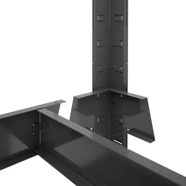 Металевий стелаж 240×120×50 см, 6 полиць, МДФ, чорний, Бюджет, Кількість полиць: 6, Колір: чорний матовий, Матеріал полиць: МДФ, Висота: 240, Ширина: 120, Глибина: 50фото, зображення 10