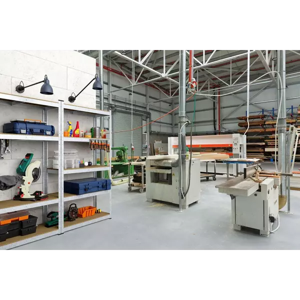 Металевий стелаж 200×100×50 см, 5 полиць, ДСП, оцинкований, Бюджет, Кількість полиць: 5, Колір: оцинкований, Матеріал полиць: ДСП, Висота: 200, Ширина: 100, Глибина: 50фото, зображення 3