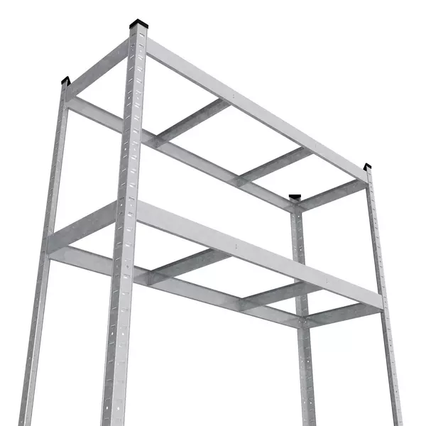 Металевий стелаж 240×120×50 см, 6 полиць, МДФ, оцинкований, Бюджет, Кількість полиць: 6, Колір: оцинкований, Матеріал полиць: МДФ, Висота: 240, Ширина: 120, Глибина: 50фото, зображення 2