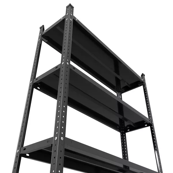 Металевий стелаж 200×100×30 см, 5 полиць, чорний, Атлант, Кількість полиць: 5, Колір: чорний матовий, Висота: 200, Ширина: 100, Глибина: 30фото, зображення 3