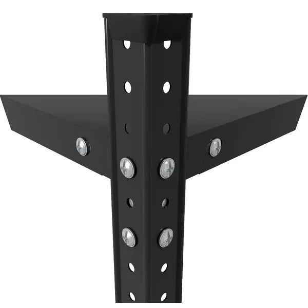 Металевий стелаж 200×100×30 см, 5 полиць, чорний, Атлант, Кількість полиць: 5, Колір: чорний матовий, Висота: 200, Ширина: 100, Глибина: 30фото, зображення 5