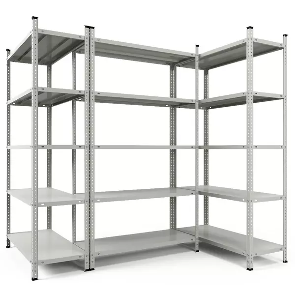 Металевий стелаж 200×90×50 см, 5 полиць, сірий, Атлант, Кількість полиць: 5, Колір: сірий, Висота: 200, Ширина: 90, Глибина: 50фото, зображення 6