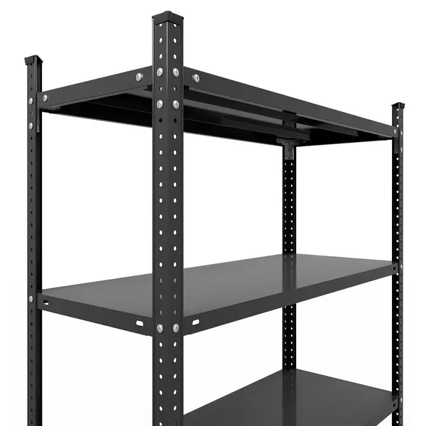 Металевий стелаж 200×120×40 см, 5 полиць, чорний, Атлант, Кількість полиць: 5, Колір: чорний матовий, Висота: 200, Ширина: 120, Глибина: 40фото, зображення 3