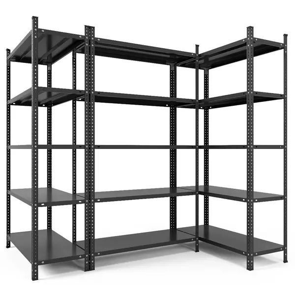 Металевий стелаж 200×120×60 см, 5 полиць, чорний, Атлант, Кількість полиць: 5, Колір: чорний матовий, Висота: 200, Ширина: 120, Глибина: 60фото, зображення 6