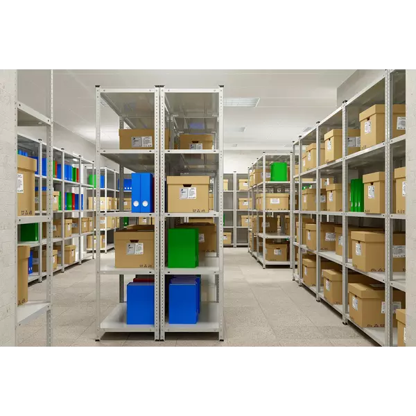 Металевий стелаж 200×100×60 см, 5 полиць, сірий, Атлант, Кількість полиць: 5, Колір: сірий, Висота: 200, Ширина: 100, Глибина: 60фото, зображення 8