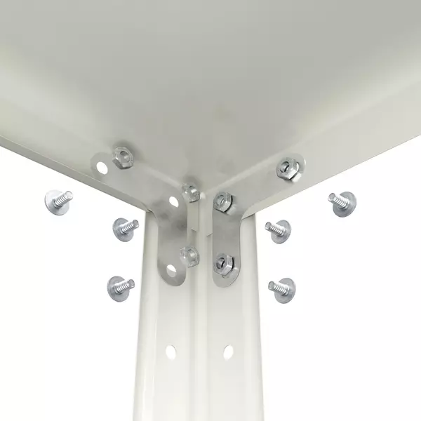 Металевий стелаж 184×95×44 см, 5 полиць, білий, Елегант-2, Кількість полиць: 5, Колір: білий, Висота: 184, Ширина: 95, Глибина: 44фото, зображення 7