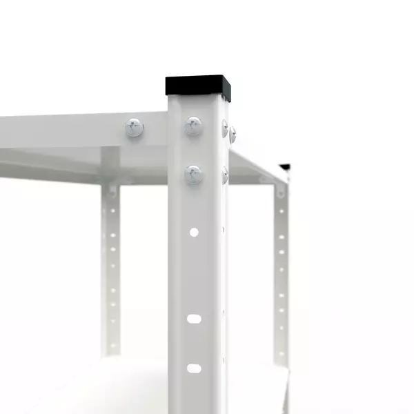 Металевий стелаж 184×95×34 см, 5 полиць, білий, Елегант-1, Кількість полиць: 5, Колір: білий, Висота: 184, Ширина: 95, Глибина: 34фото, зображення 9