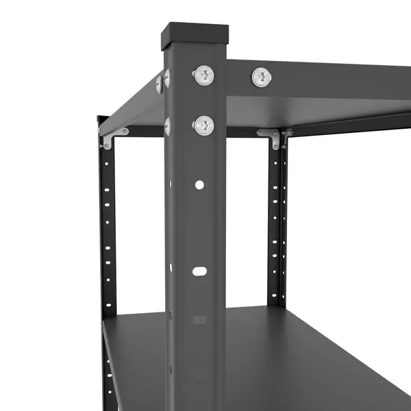 Металевий стелаж 184×95×34 см, 5 полиць, чорний, Елегант-1, Кількість полиць: 5, Колір: чорний глянець, Висота: 184, Ширина: 95, Глибина: 34фото, зображення 3