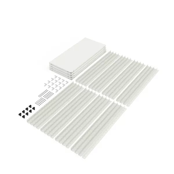 Металевий стелаж 184×95×34 см, 5 полиць, білий, Елегант-1, Кількість полиць: 5, Колір: білий, Висота: 184, Ширина: 95, Глибина: 34фото, зображення 8