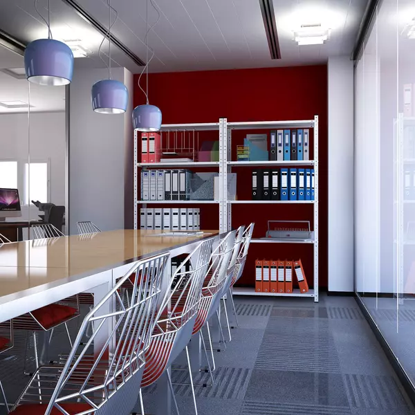 Металевий стелаж 184×95×44 см, 5 полиць, білий, Елегант-2, Кількість полиць: 5, Колір: білий, Висота: 184, Ширина: 95, Глибина: 44фото, зображення 3