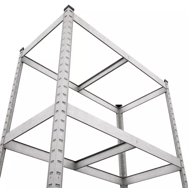 Металевий стелаж 200×100×30 см, 5 полиць, МДФ, оцинкований, Бюджет, Кількість полиць: 5, Колір: оцинкований, Матеріал полиць: МДФ, Висота: 200, Ширина: 100, Глибина: 30фото, зображення 10