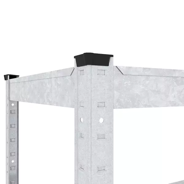 Металевий стелаж 160×90×40 см, 4 полиці, сталь, оцинкований, Бюджет, Кількість полиць: 4, Колір: оцинкований, Матеріал полиць: метал, Висота: 160, Ширина: 90, Глибина: 40фото, зображення 6