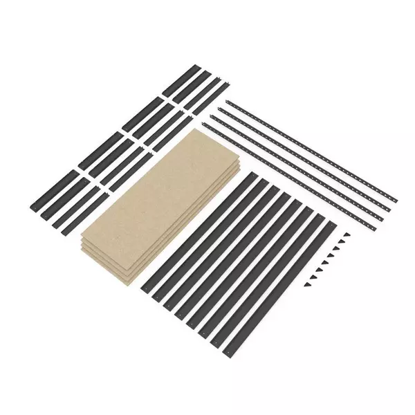 Металевий стелаж 180×160×50 см, 4 полиці, ДСП, чорний, Титан, Кількість полиць: 4, Колір: чорний матовий, Висота: 180, Ширина: 160, Глибина: 50фото, зображення 10