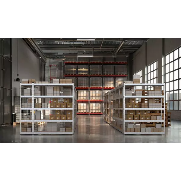 Металевий стелаж 216×160×80 см, 5 полиць, ДСП, оцинкований, Титан, Кількість полиць: 5, Колір: оцинкований, Висота: 216, Ширина: 160, Глибина: 80фото, зображення 2