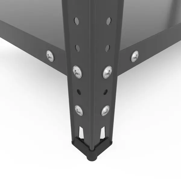 Металевий стелаж 220×120×50 см, 6 полиць, чорний, Кронос, Кількість полиць: 5, Колір: чорний матовий, Висота: 220, Ширина: 120, Глибина: 50фото, зображення 6