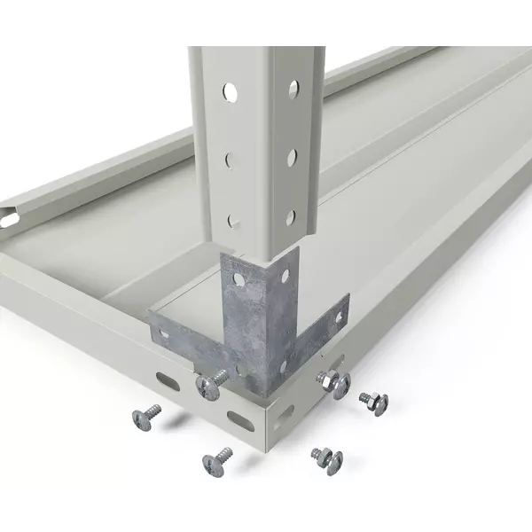 Металевий стелаж 200×90×30 см, 5 полиць, сірий, Атлант, Кількість полиць: 5, Колір: сірий, Висота: 200, Ширина: 90, Глибина: 30фото, зображення 6