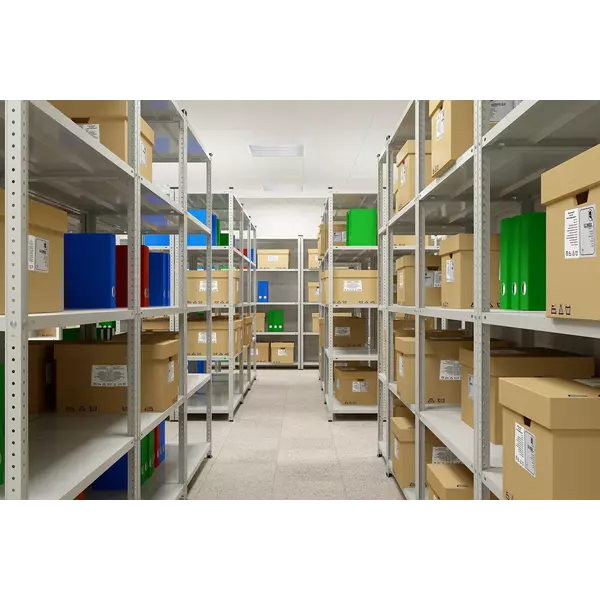 Металевий стелаж 200×120×60 см, 5 полиць, сірий, Атлант, Кількість полиць: 5, Колір: сірий, Висота: 200, Ширина: 120, Глибина: 60фото, зображення 10