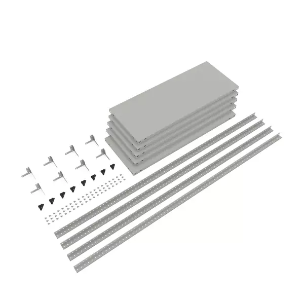 Металевий стелаж 200×120×30 см, 5 полиць, сірий, Атлант, Кількість полиць: 5, Колір: сірий, Висота: 200, Ширина: 120, Глибина: 30фото, зображення 7