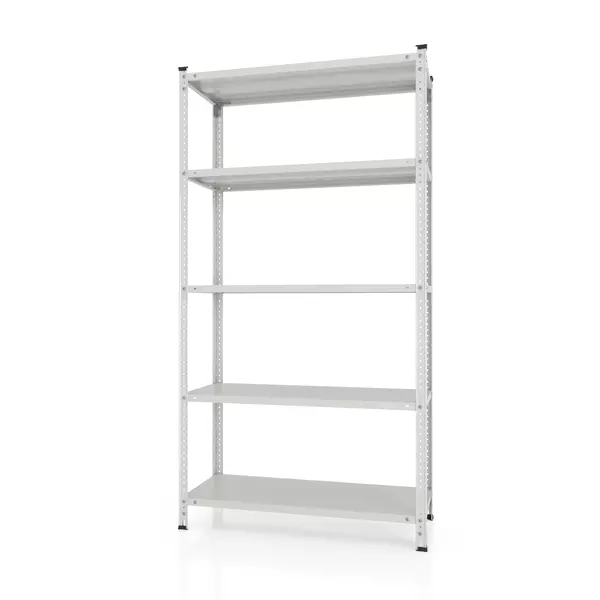 Металевий стелаж 180×120×40 см, 5 полиць, білий, Кронос, Кількість полиць: 5, Колір: білий, Висота: 180, Ширина: 120, Глибина: 40фото, зображення 4