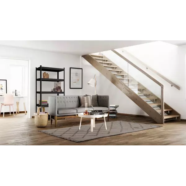 Металевий стелаж 180×100×40 см, 5 полиць, ДСП, чорний, Бюджет, Кількість полиць: 5, Колір: чорний матовий, Матеріал полиць: ДСП, Висота: 180, Ширина: 100, Глибина: 40фото, зображення 2