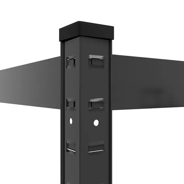 Металевий стелаж 180×90×40 см, 5 полиць, ДСП, чорний, Бюджет, Кількість полиць: 5, Колір: чорний матовий, Матеріал полиць: ДСП, Висота: 180, Ширина: 90, Глибина: 40фото, зображення 16