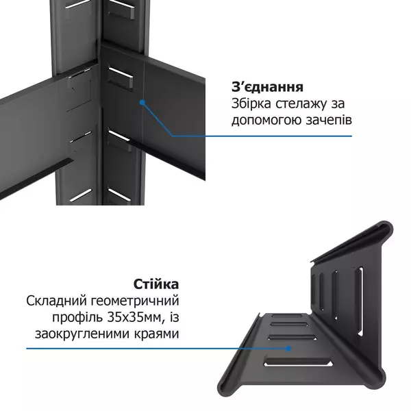 Металевий стелаж 180×90×40 см, 5 полиць, ДСП, чорний, Бюджет, Кількість полиць: 5, Колір: чорний матовий, Матеріал полиць: ДСП, Висота: 180, Ширина: 90, Глибина: 40фото, зображення 19