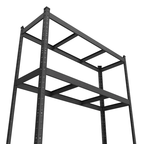 Металевий стелаж 180×120×30 см, 5 полиць, МДФ, чорний, Бюджет, Кількість полиць: 5, Колір: чорний матовий, Матеріал полиць: МДФ, Висота: 180, Ширина: 120, Глибина: 30фото, зображення 7