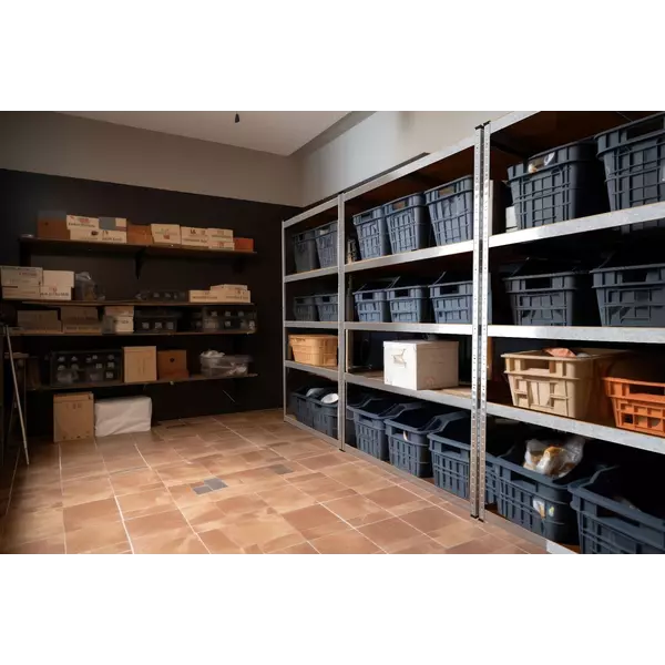 Металевий стелаж 180×110×30 см, 5 полиць, ДСП, оцинкований, Бюджет, Кількість полиць: 5, Колір: оцинкований, Матеріал полиць: ДСП, Висота: 180, Ширина: 110, Глибина: 30фото, зображення 2