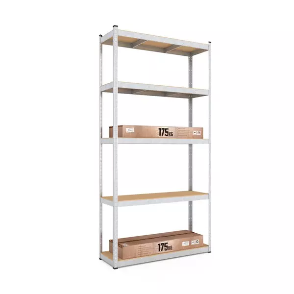 Металевий стелаж 180×120×60 см, 5 полиць, МДФ, оцинкований, Бюджет, Кількість полиць: 5, Колір: оцинкований, Матеріал полиць: МДФ, Висота: 180, Ширина: 120, Глибина: 60фото, зображення 10