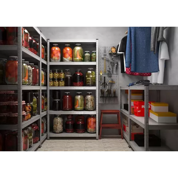 Металевий стелаж 180×120×60 см, 5 полиць, сталь, оцинкований, Бюджет, Кількість полиць: 5, Колір: оцинкований, Матеріал полиць: метал, Висота: 180, Ширина: 120, Глибина: 60фото, зображення 2