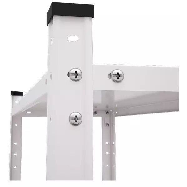 Металевий стелаж 150×75×30 см, 4 полиці, білий, РЕК-1, Кількість полиць: 4, Колір: білий, Висота: 150, Ширина: 75, Глибина: 30фото, зображення 7