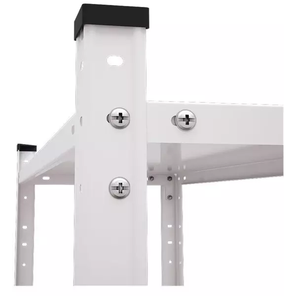 Металевий стелаж 170×75×30 см, 5 полиць, білий, РЕК-2, Кількість полиць: 5, Колір: білий, Висота: 170, Ширина: 75, Глибина: 30фото, зображення 4