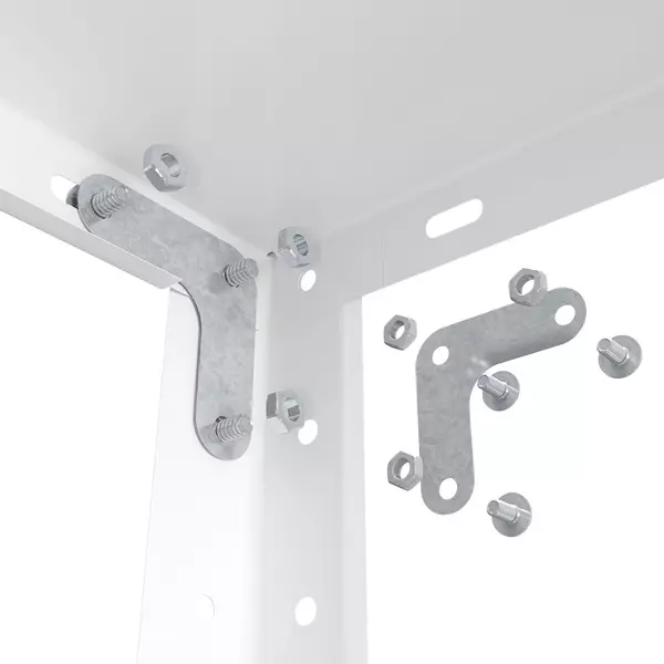 Металевий стелаж 170×75×30 см, 5 полиць, білий, РЕК-2, Кількість полиць: 5, Колір: білий, Висота: 170, Ширина: 75, Глибина: 30фото, зображення 7