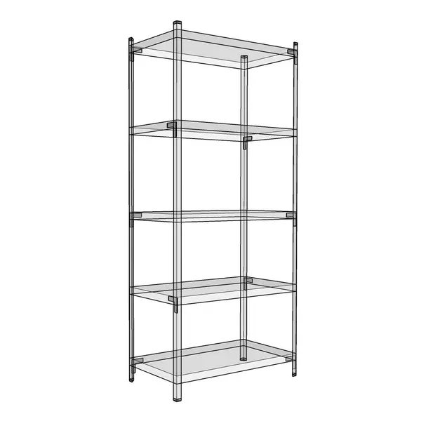 Металевий стелаж 170×75×30 см, 5 полиць, білий, РЕК-2, Кількість полиць: 5, Колір: білий, Висота: 170, Ширина: 75, Глибина: 30фото, зображення 8