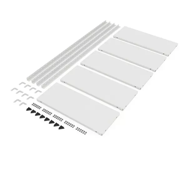 Металевий стелаж 170×75×30 см, 5 полиць, білий, РЕК-2, Кількість полиць: 5, Колір: білий, Висота: 170, Ширина: 75, Глибина: 30фото, зображення 9