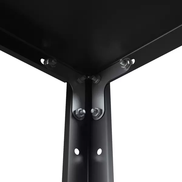 Металевий стелаж 150×75×30 см, 4 полиці, чорний, РЕК-3, Кількість полиць: 4, Колір: чорний глянець, Висота: 150, Ширина: 75, Глибина: 30фото, зображення 5