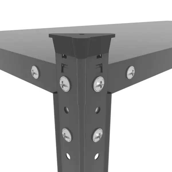 Металевий стелаж 180×90×50 см, 5 полиць, чорний, Кронос, Кількість полиць: 5, Колір: чорний матовий, Висота: 180, Ширина: 90, Глибина: 50фото, зображення 5