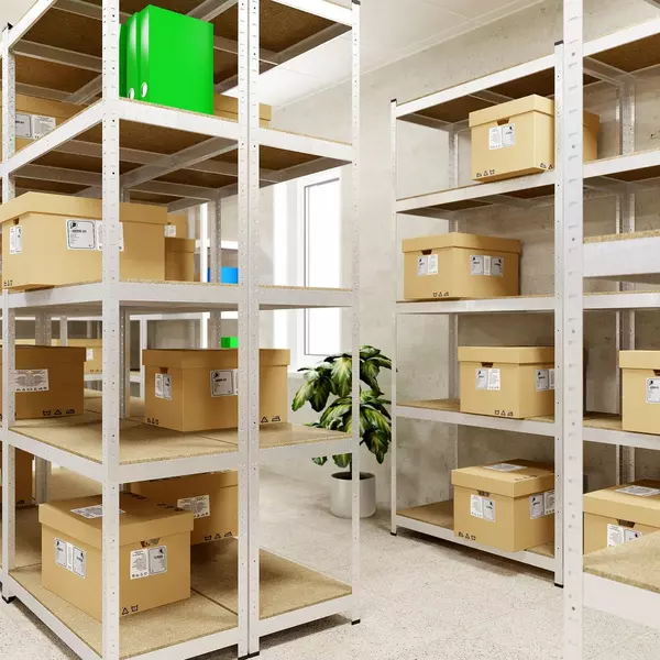 Металевий стелаж 180×90×40 см, 5 полиць, ДСП, оцинкований, Стандарт, Кількість полиць: 5, Колір: оцинкований, Висота: 180, Ширина: 90, Глибина: 40фото, зображення 5