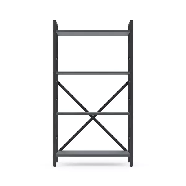 Металевий стелаж 110×60×24 антрацит-антрацит, 4 полиці ЛДСП, Лофтфото