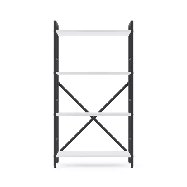 Металевий стелаж 110×60×24 антрацит-білий сніг, 4 полиці ЛДСП, Лофтфото