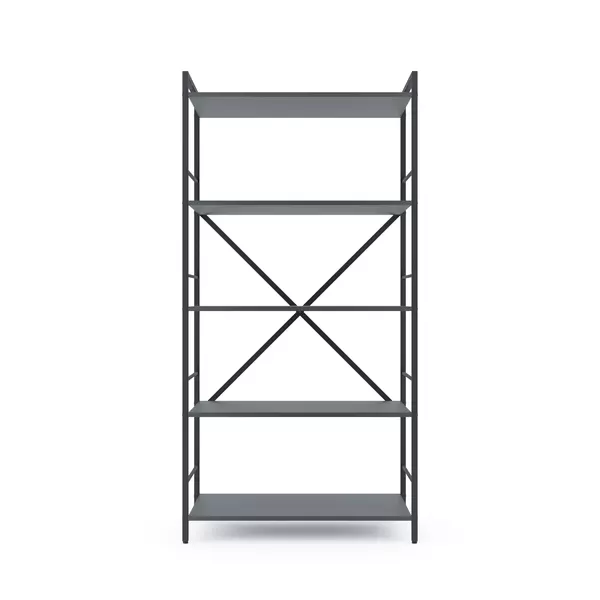 Металевий стелаж 160×80×40 антрацит-антрацит, 5 полиць ЛДСП, Лофтфото