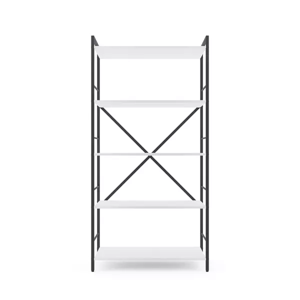 Металевий стелаж 160×80×40 антрацит-білий сніг, 5 полиць ЛДСП, Лофтфото
