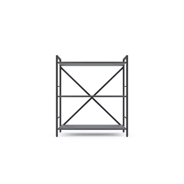 Металевий стелаж 90×60×24 антрацит-антрацит, 3 полиці ЛДСП, Лофтфото