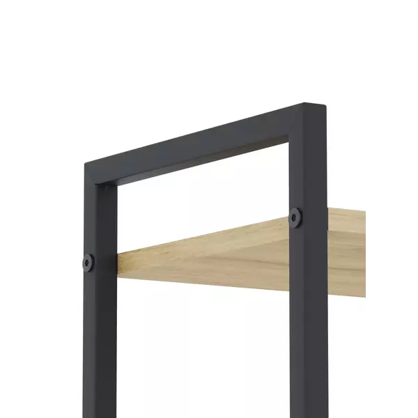 Металевий стелаж 90×60×24 антрацит-дуб артизан, 3 полиці ЛДСП, Лофтфото, зображення 3